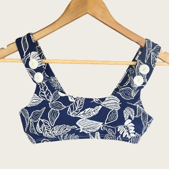 Seea x Free People XS Georgia Gaia Bikini Top in Navy Floral Print Swimsuit - Picture 2 of 11